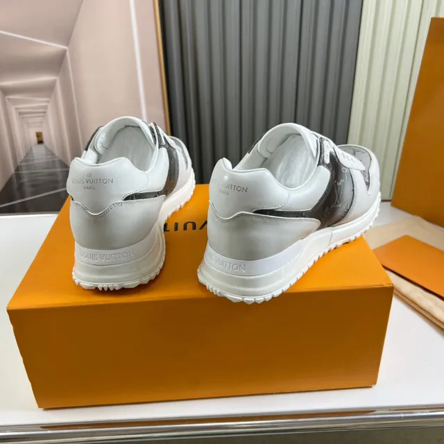 Louis Vuitton LV Trainer White Gray Monogrammed Leather Layered Panel Construction Lifestyle Sneakers 6