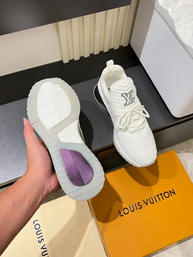 Louis Vuitton LV Trainer White Purple Knit Upper Monogram Hardware Lifestyle Sneakers 4