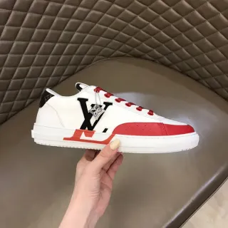 Louis Vuitton LV Trainer Branco e Vermelho Low-Top Monogram Lifestyle Sneakers