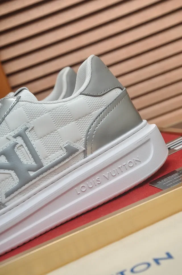 Louis Vuitton LV Trainer White Silver Low-Top Platform Sole Lifestyle Sneakers 2