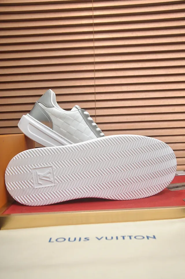 Louis Vuitton LV Trainer White Silver Low-Top Platform Sole Lifestyle Sneakers 3
