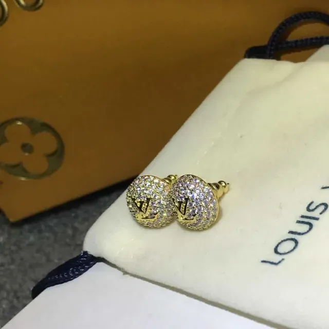 Louis Vuitton LV Volt Gold Silver Pavé-Crystal Spherical Earrings 5