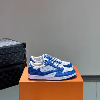 Louis Vuitton Monogram and Damier Blue White Low-Top Lifestyle Sneakers