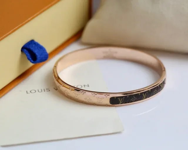 Louis Vuitton Monogram Bangle Gold Silver Rose Gold Bracelets 2