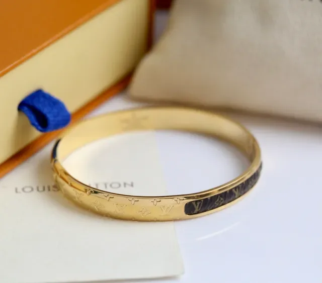 Louis Vuitton Monogram Bangle Gold Silver Rose Gold Bracelets 7