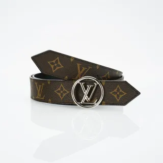 Louis Vuitton Monogram 帆布圆扣皮革腰带