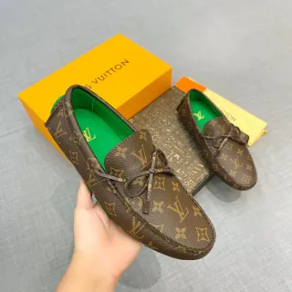 Louis Vuitton Mocasines Monogram Canvas Forro Verde Lazo