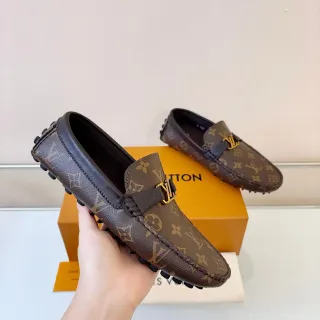 লুই ভিটন মোনোগ্রাম ক্যানভাস লেদার-ট্রিম LV Buckle লোফার্স