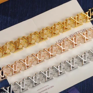 Louis Vuitton Monogram سوار السلاسل ذهب فضة معدن مصقول سوار