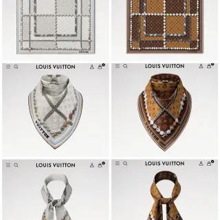 Louis Vuitton Monogram Chain-Frame Écharpe de soie à perles
