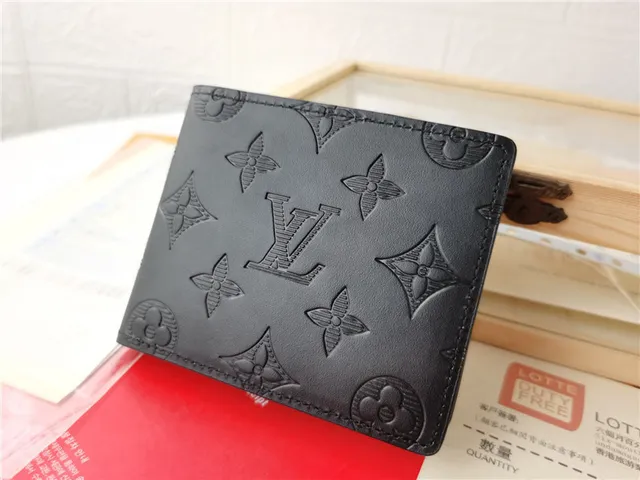 Louis Vuitton Monogram Empreinte 黑色压花 双折短钱包 7
