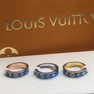 路易威登 Monogram 搪瓷戒指 蓝色 多金属戒指