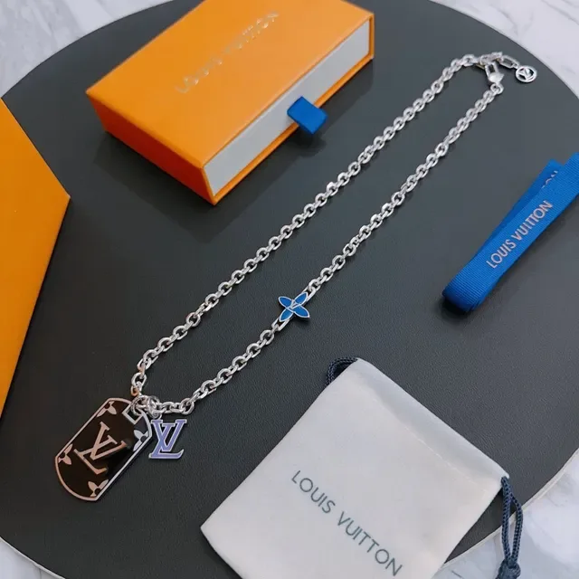 Louis Vuitton Monogram Flower Dog Tag Necklace 8