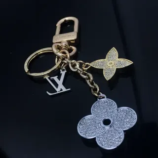 Louis Vuitton Monogram Flower Gold Silver Pavé-Crystal Floral Charms Metal Jewelry