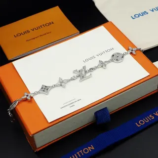 Louis Vuitton Pulsera Monograma Flor Pavé Cristal Tono Plateado