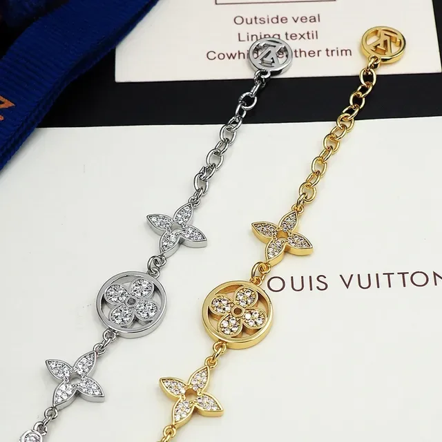 Louis Vuitton Monogram Flower Pavé Crystal Silver-Tone Bracelet 2
