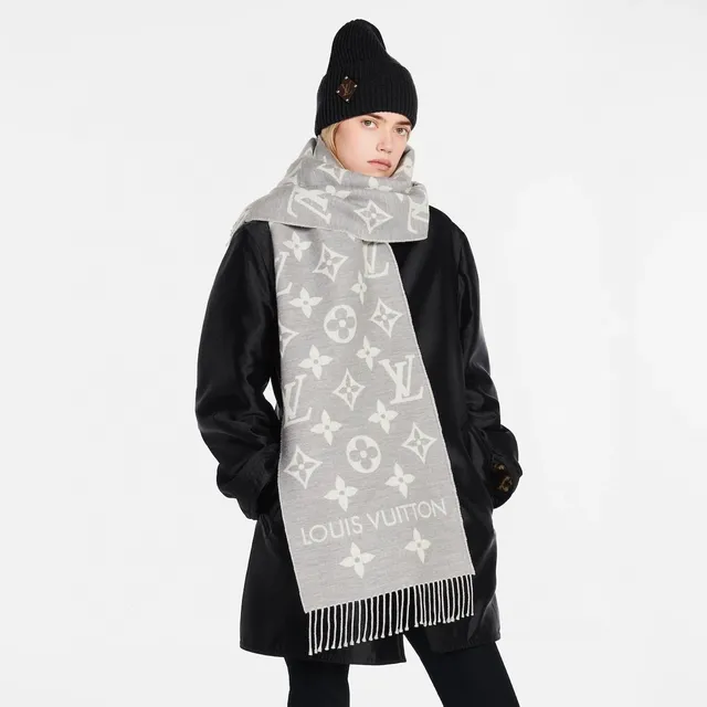 Louis Vuitton Écharpe en cachemire à franges jacquard monogramme 3