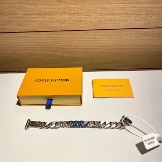 Louis Vuitton Monogram World Tour سلسلة منحنية سميكة مينا وكريستال سوار