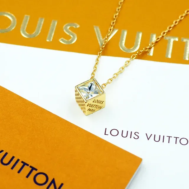 Louis Vuitton Monogram World Tour Cube Pendant Necklace 4