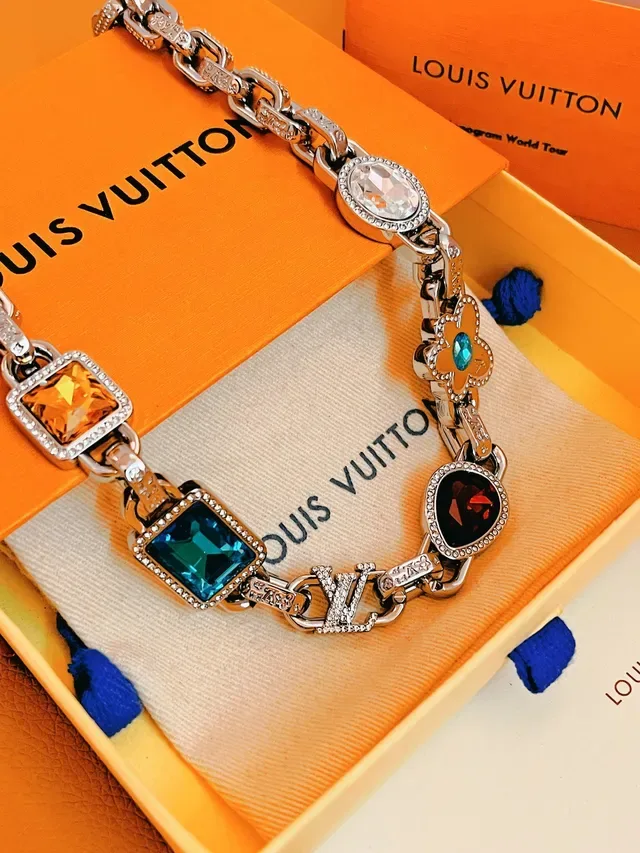 Louis Vuitton Monogram World Tour Multigemstone Chain Necklace 7
