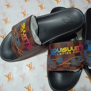 Louis Vuitton 棕榈树印花 Damier 拖鞋