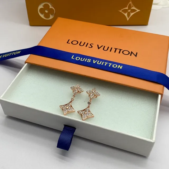 Louis Vuitton Pavé Flower and Star Drop Earrings 4