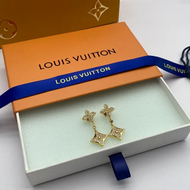 Louis Vuitton Pavé Flower and Star Drop Earrings 9