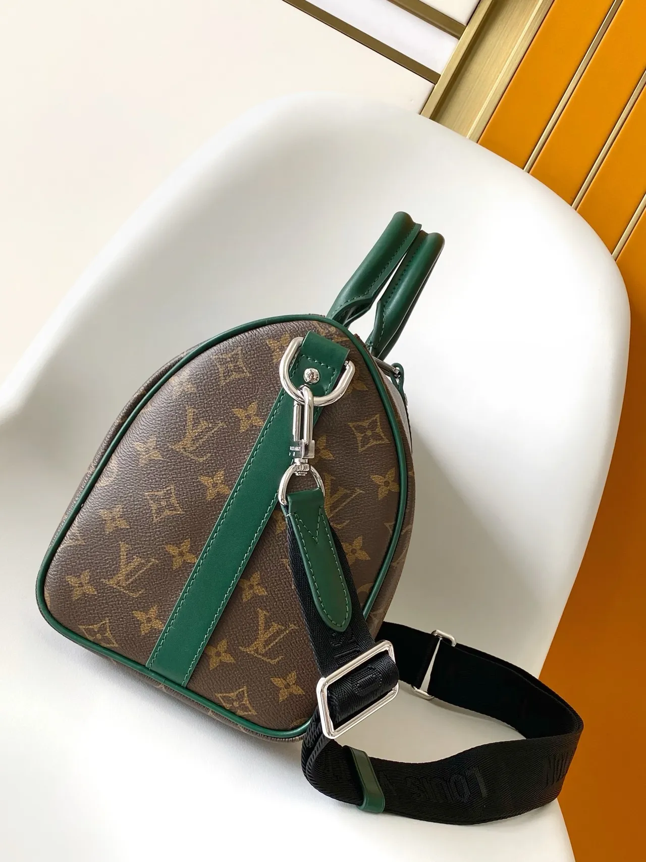Louis Vuitton Pillow Bag Marrón Verde Monograma Lona Boston Bag 6