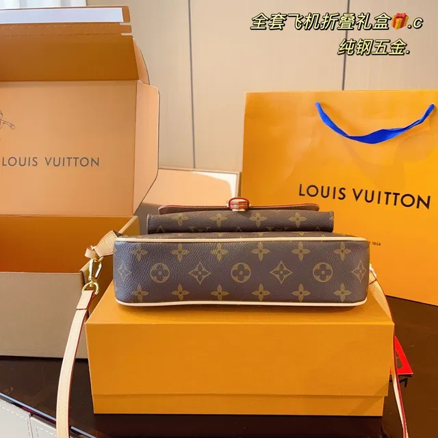 Louis Vuitton Pochette Metis Marrón Beige Monogram Lona Borde de Cuero Bolsa Mensajero 4