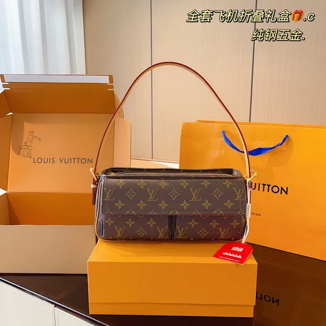 Louis Vuitton Pochette Metis Brown Red Monogram Canvas Curved Top Handle Underarm Bag 2