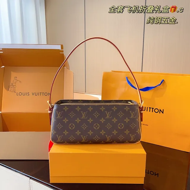 Louis Vuitton Pochette Metis Brown Red Monogram Canvas Curved Top Handle Underarm Bag 3