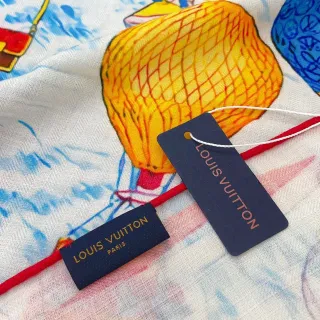Louis Vuitton মুদ্রিত হট-এয়ার বেলুন রেশম স্কার্ফ