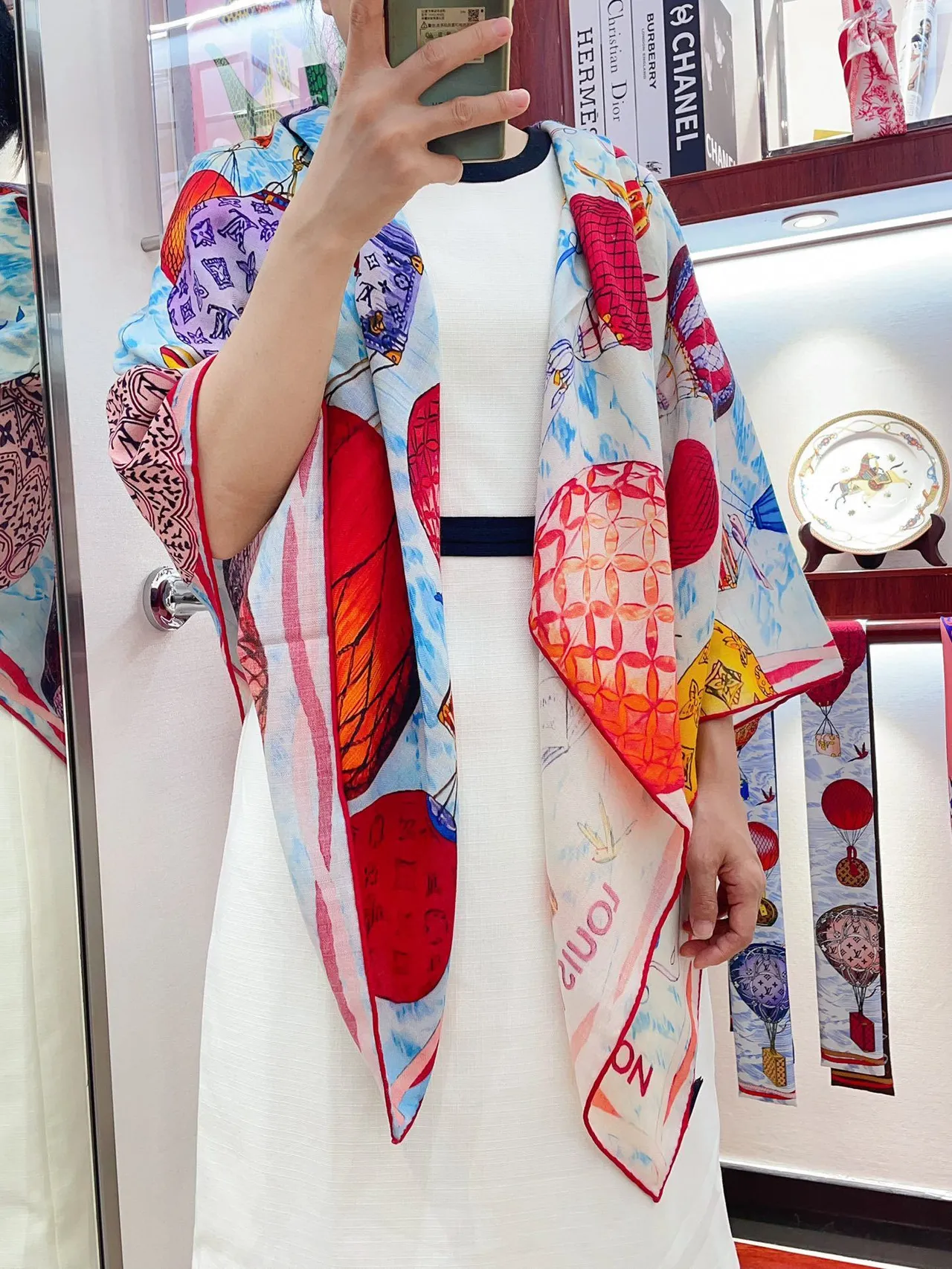 Louis Vuitton Printed Hot-Air Balloon Silk Scarf 2