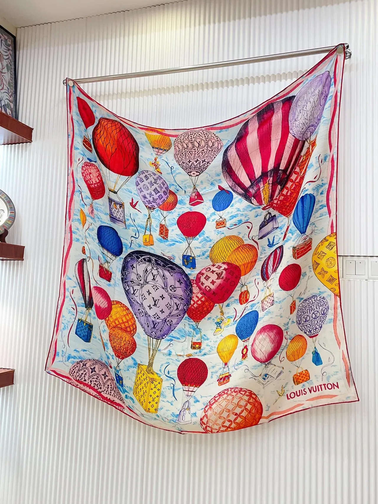 Louis Vuitton Printed Hot-Air Balloon Silk Scarf 6