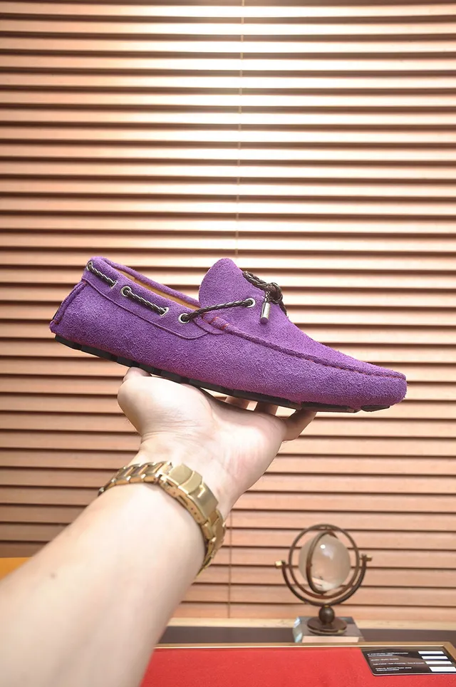 Louis Vuitton Mocassins en Daim Violet avec Cordon 4