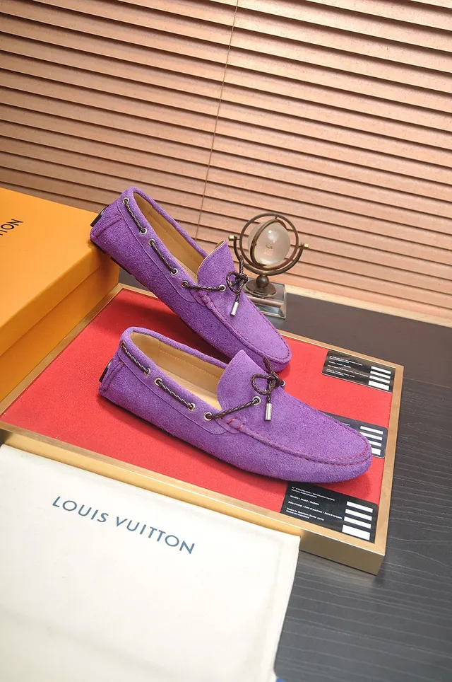 Louis Vuitton Mocassins en Daim Violet avec Cordon 6