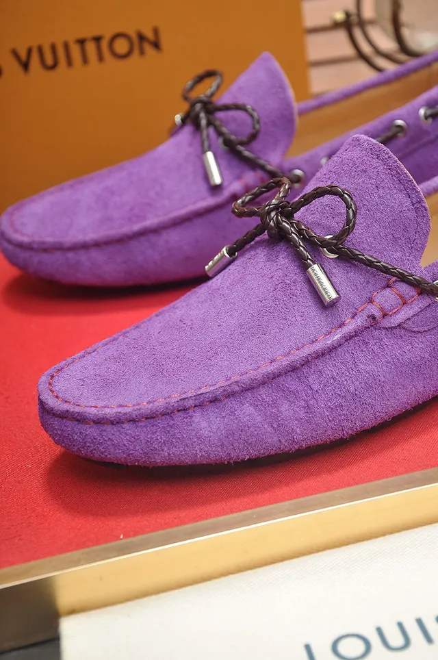 Louis Vuitton Mocassins en Daim Violet avec Cordon 8