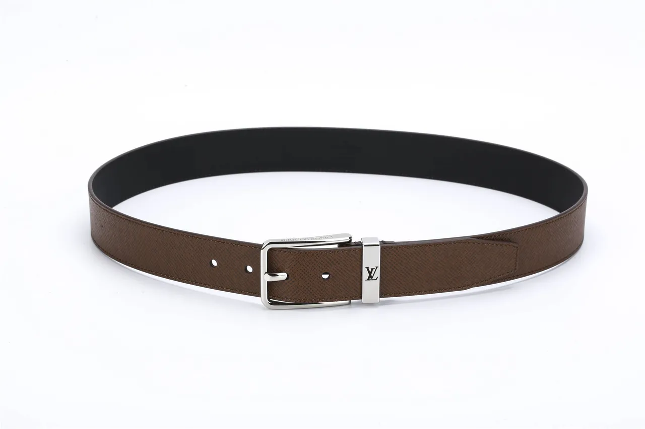 Louis Vuitton Reversible Belt Brown Silver Textured Epi Leather Belt 6