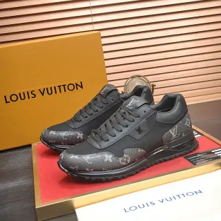 Louis Vuitton Run Away Preto Monograma Malha Tênis lifestyle