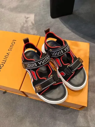 Louis Vuitton Run Away Black Red White Gladiator Sandals 7