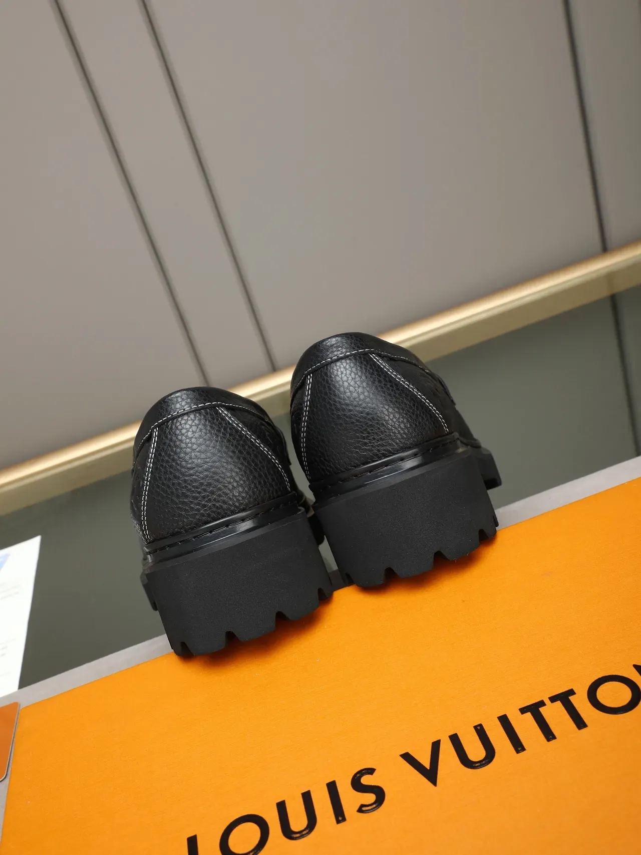 Louis Vuitton Run Away Loafer Black Embossed Monogram Leather Loafers 3