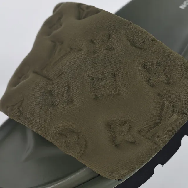 Louis Vuitton Run Away Olive Green Monogram Slippers 6