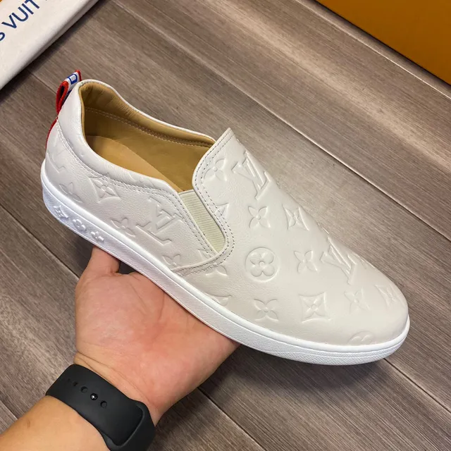 Louis Vuitton Run Away White Monogram Embossed Leather Loafers 4