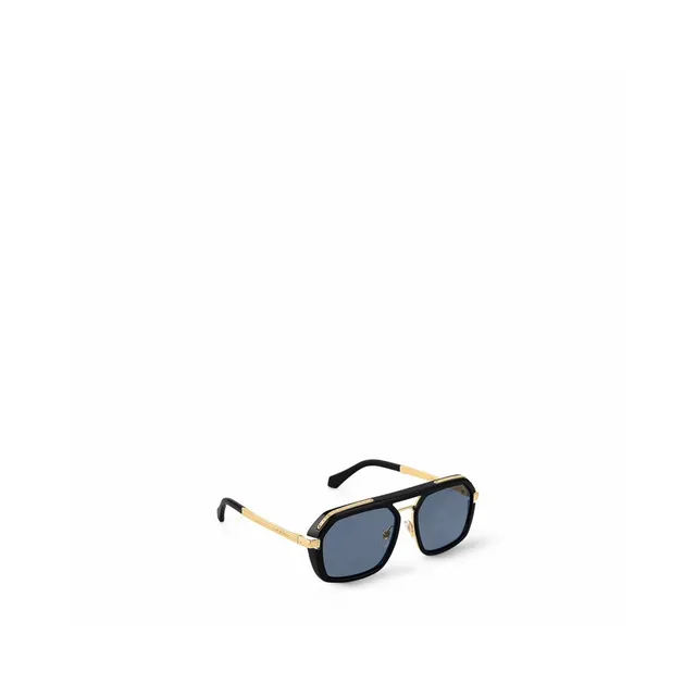 Louis Vuitton Óculos de Sol Estilo Escudo Azul Acetato e Metal Prateado 2