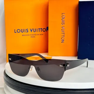 Louis Vuitton نظارات شمسية بنمط الدرع بدون إطار علوي