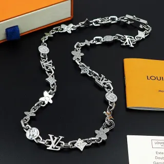 Louis Vuitton चांदी धातु लिंक श्रृंखला निर्माण हार