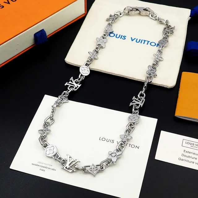 Louis Vuitton चांदी धातु लिंक श्रृंखला निर्माण हार 3