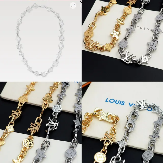 Louis Vuitton चांदी धातु लिंक श्रृंखला निर्माण हार 11