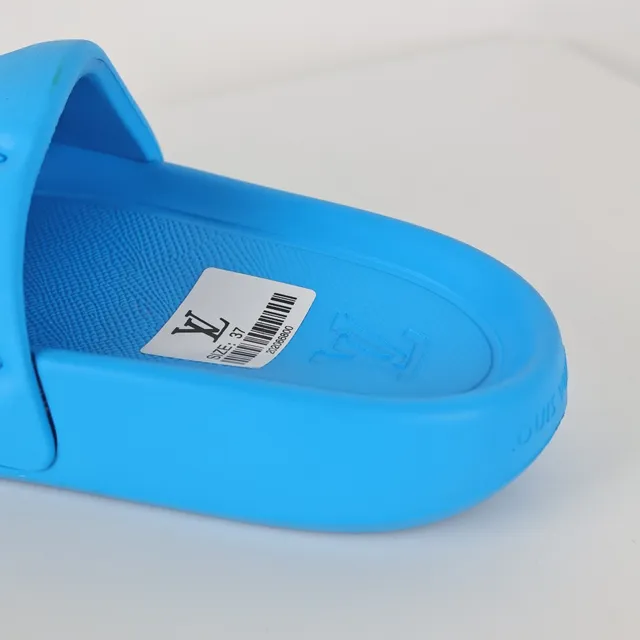 Louis Vuitton Slide النعال الزرقاء مطبوعة بزخرفة الزهور monogram 4