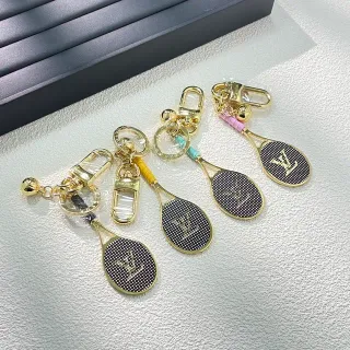 Louis Vuitton 网球拍钥匙链 黑色金色 印花手链